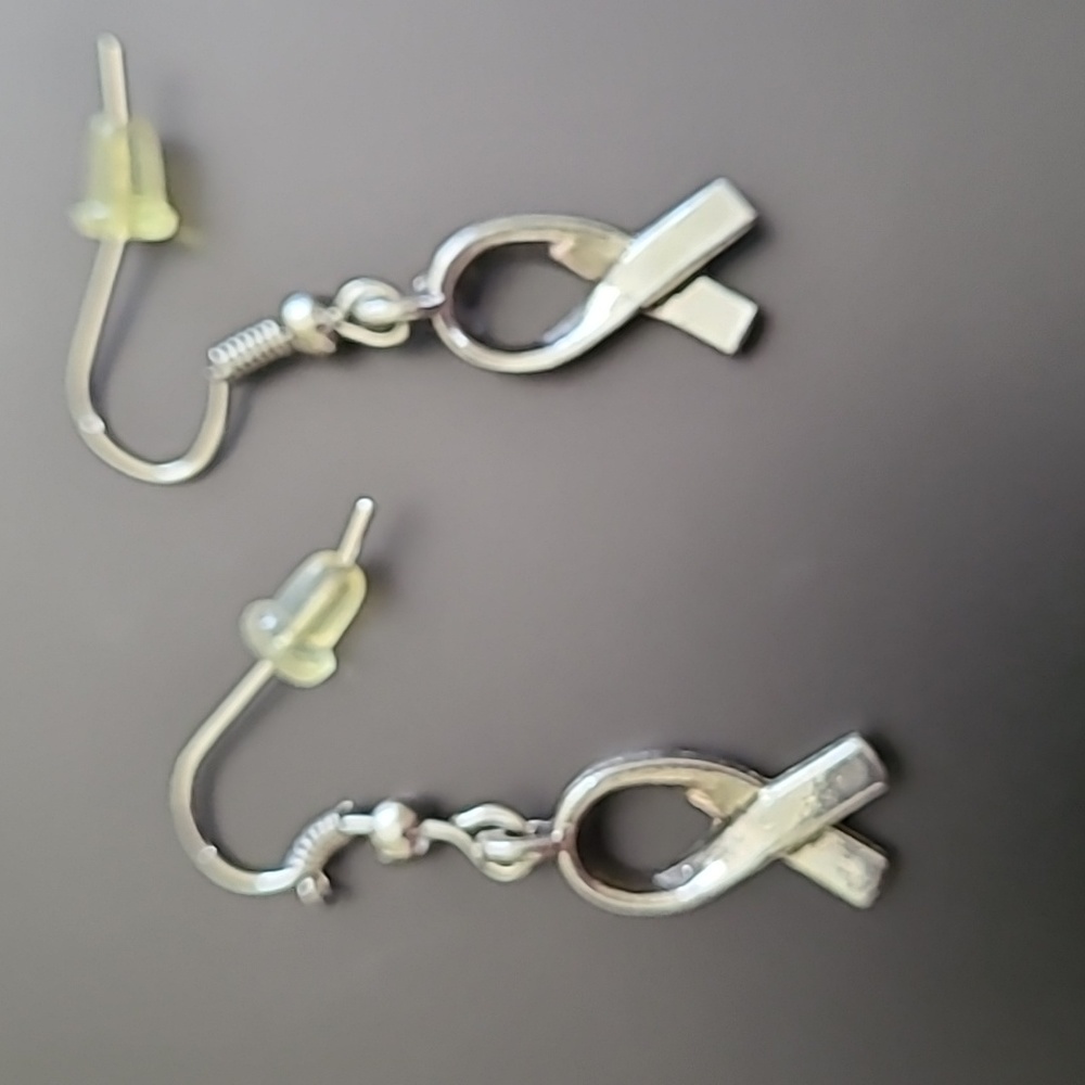 - Cancer Ribbon Earrings - Picture 2 of 2